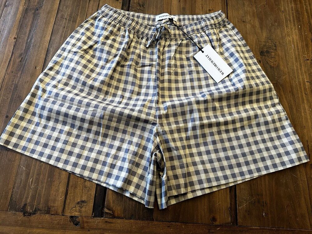 We Wore What Casual Cotton Shorts Pull On Gingham Plaid Size Small Boxers Womens